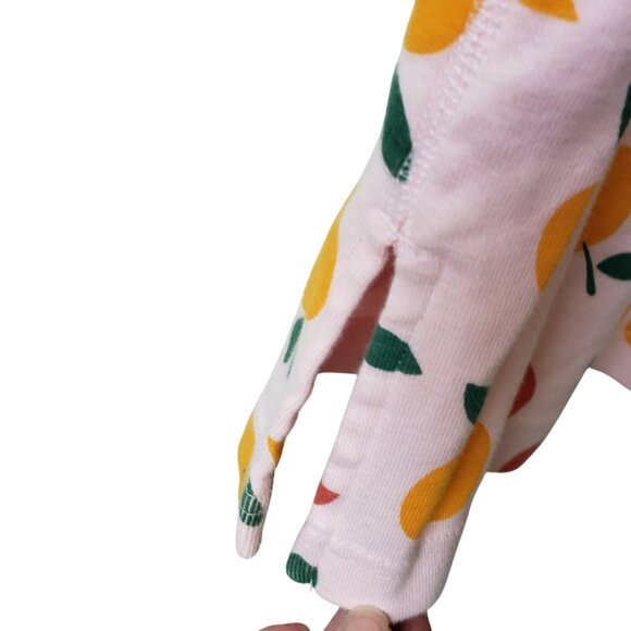 Hanna Andersson Womens Pajamas Pink Fruit Orange Citrus Print Cute Spring  XS - Picture 9 of 11